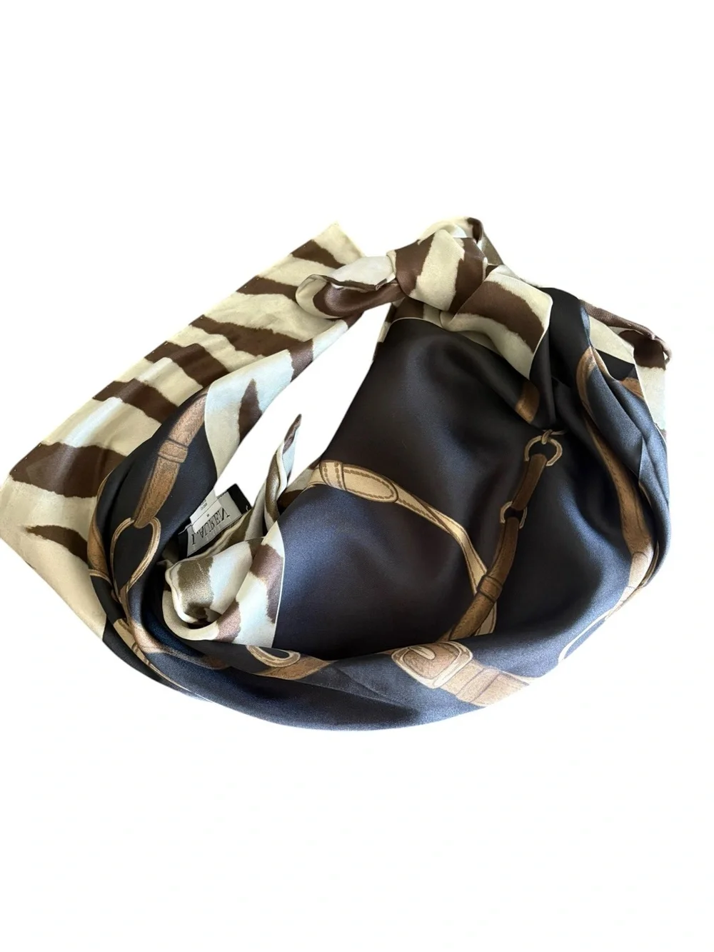 Women’s Lauren Ralph Lauren Square Silk Scarf Brindle Pattern 25x25